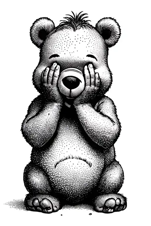 Winnie the Pooh see no evil speak no evil hear no evil tattoo design idea