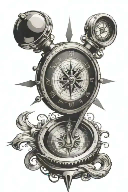 Compass clock infinity symbol tattoo design idea