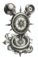 Compass clock infinity symbol tattoo design idea