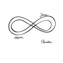 Infinity Symbol with names tattoo design idea