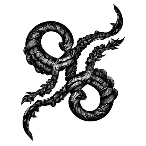 gemini and aquarius sign intertwined tattoo design idea