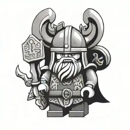 viking lego tattoo design idea