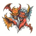 devil and angel tattoo design idea