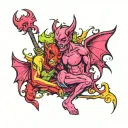 devil and angel tattoo design idea