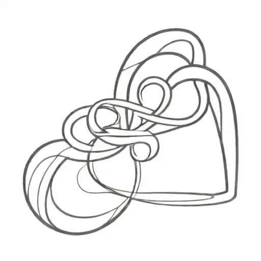simple infinity heart line art tattoo design idea