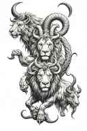 leo and capricorn  tattoo design idea