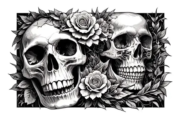 skull adorned ,timeless, endless, lost soul, moving forward tattoo design idea