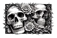skull adorned ,timeless, endless, lost soul, moving forward tattoo design idea