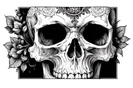 skull adorned ,timeless, endless, lost soul, moving forward tattoo design idea