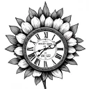 Celtic clock aster flower birth date 26 09 22 names Riley and Georgia tattoo design idea