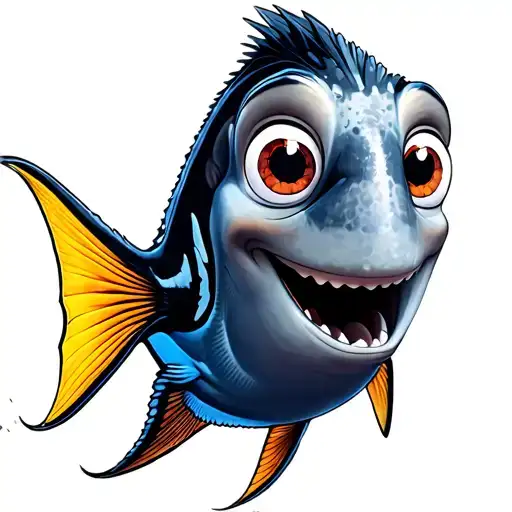 Dory friendly with baby tattoo design idea