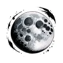 waning gibbous moon inside a waxing gibbous moon tattoo design idea