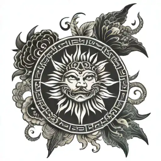 Filipino sun tattoo design idea