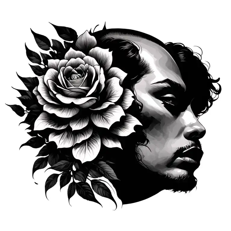 combine aesthetics from the movies Only God Forgives and Drive to create a tattoo that expresses the nature of duality tattoo design idea