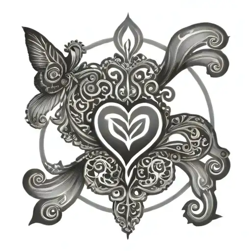 Sourav Priyanka Love symbol tattoo design idea