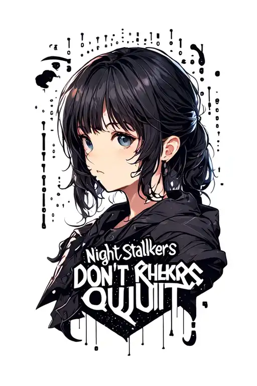 "Night Stalkers Don’t Quit" Morse code design tattoo design idea