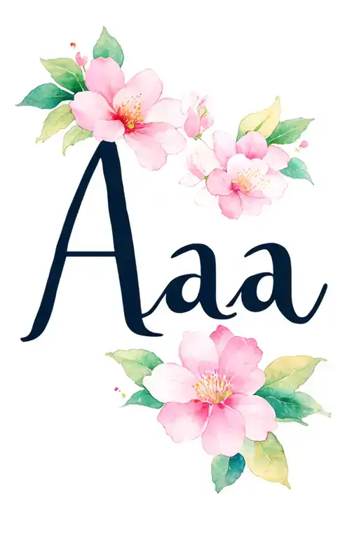 "Aaa" sakura flowers tattoo design idea