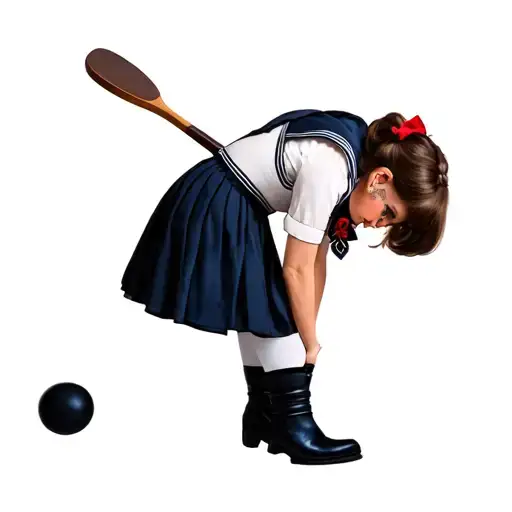 woman in schoolgirl costume bending over getting spanked with a paddle tattoo design idea