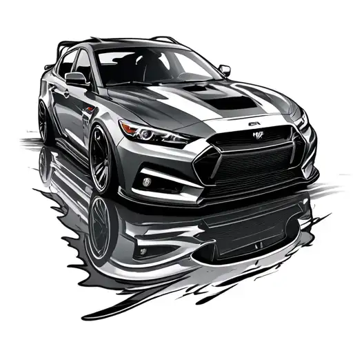 cars drifting tattoo design idea
