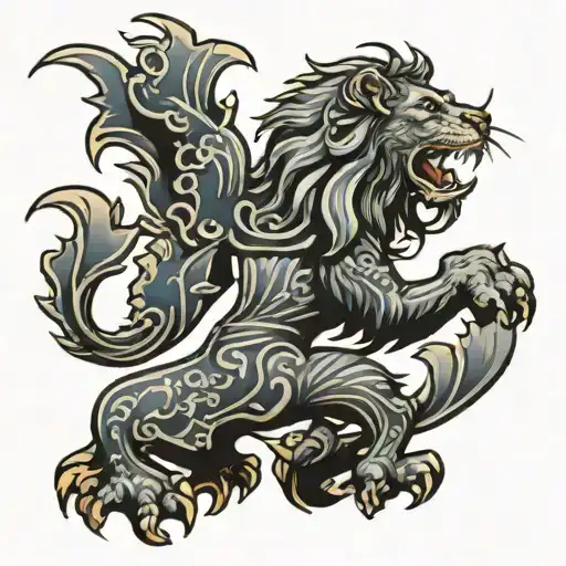 lion rampant tattoo design idea