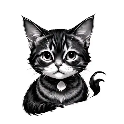 meow with cute anime girl tattoo design idea