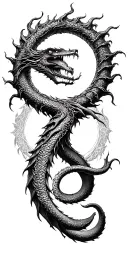 Jormungandr circle Yggdrasil tattoo design idea