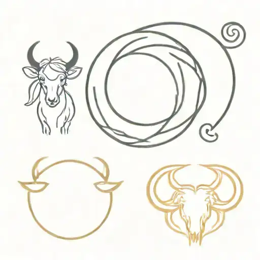 aries, taurus, leo, libra zodiac sign tattoo design idea