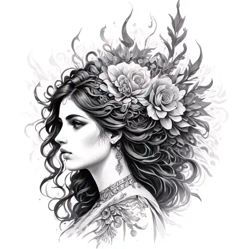 Fortuna Goddess tattoo design idea