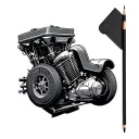 V8 Engine tattoo design idea