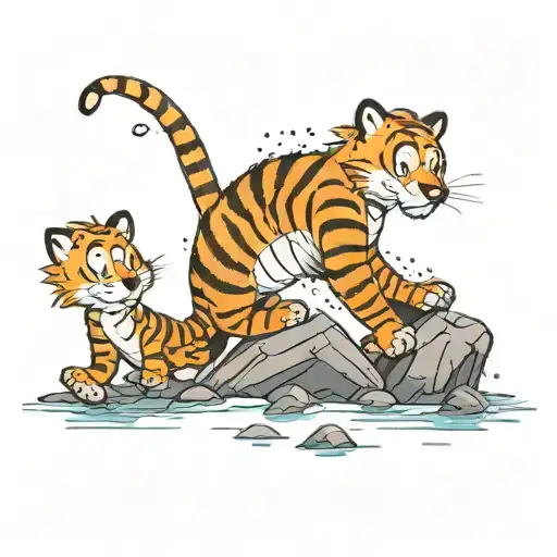 calvin and hobbes tattoo design idea