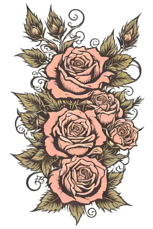 Rose And Thistle Entwined tattoo design idea