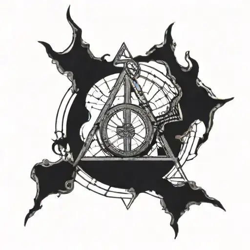 Deathly Hallows symbol with the immortality symbol more highlighted tattoo design idea