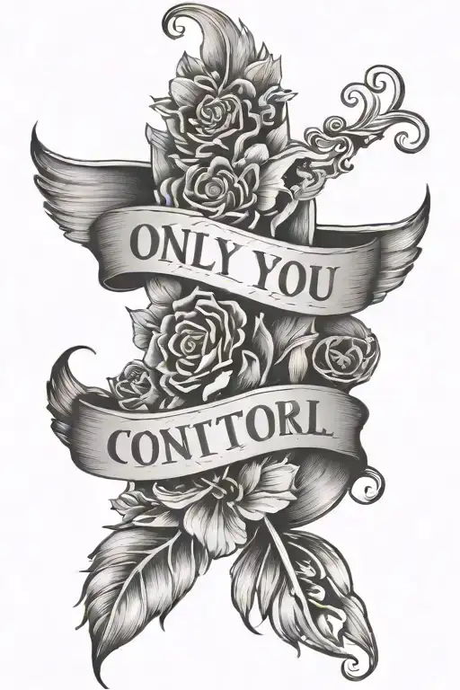 words that say "only you can control your attitude and effort" tattoo design idea