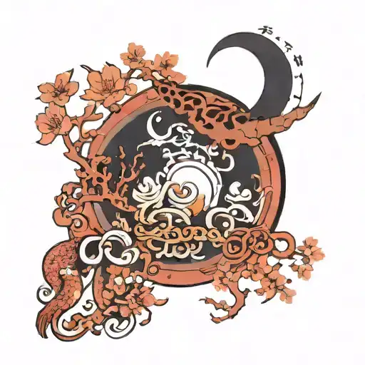 The Japanese word for moonlight is “gekkou” do something medium that can be placed on my arm about that word  . Personal tattoo design idea