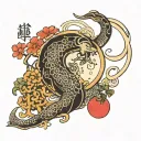 The Japanese word for moonlight is “gekkou” do something medium that can be placed on my arm about that word  . Personal tattoo design idea