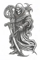 grim reaper with scythe tattoo design idea