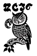 create a Mayan or Aztec type owl, I would like a snake in its talons tattoo design idea