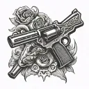gangsters gun tattoo design idea