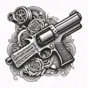gangsters gun tattoo design idea