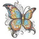electric butterfly tattoo design idea