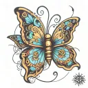 electric butterfly tattoo design idea