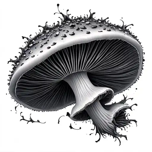fractal mushroom tattoo design idea
