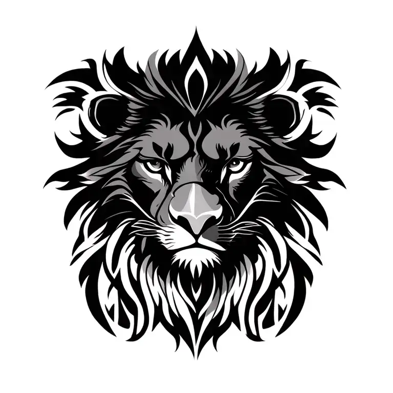 The face of the lion on one side and that of the eagle in the other, joining in the center. tattoo design idea