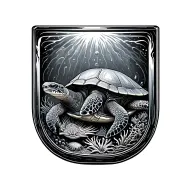 SEA TURTLE WITH SEA CREATURES INSIDE SHELL tattoo design idea