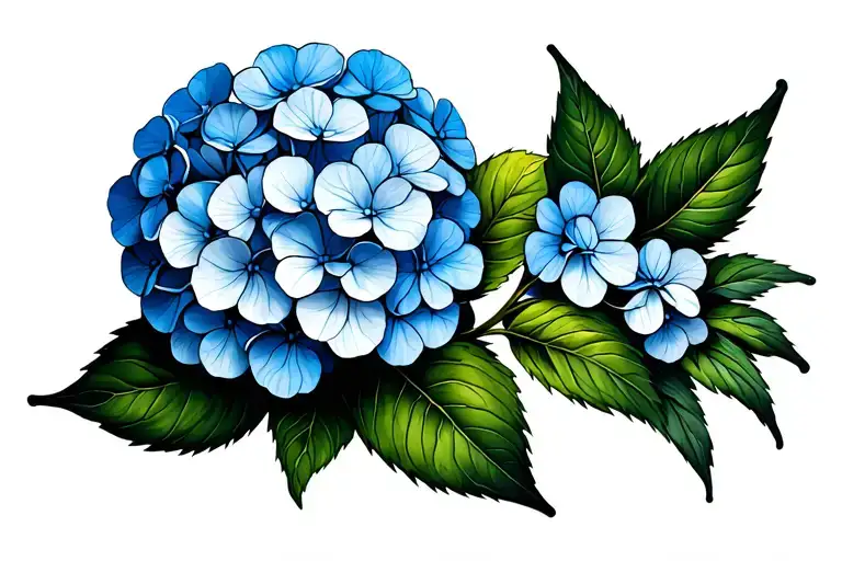 "Janna Jr" hydrangea flower tattoo design idea