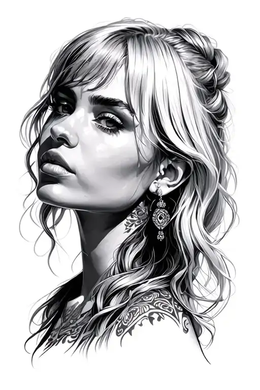 lesbian girl tattoo design idea