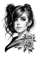 lesbian girl tattoo design idea