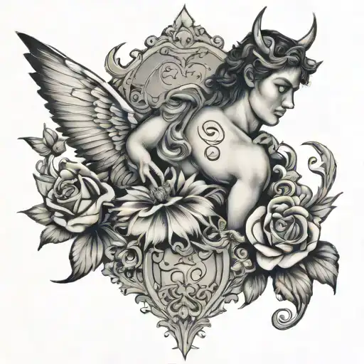 agape and eros tattoo design idea