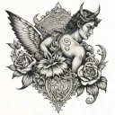 agape and eros tattoo design idea