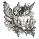 agape and eros tattoo design idea